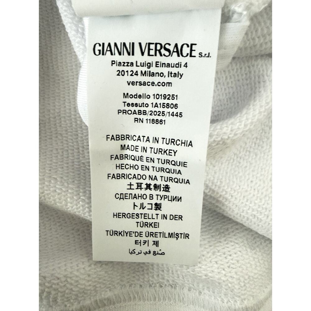 Versace Logo White Cotton Crop Sweatshirt 4 US (40 Euro) 1019251 NWT - Picture 11 of 15